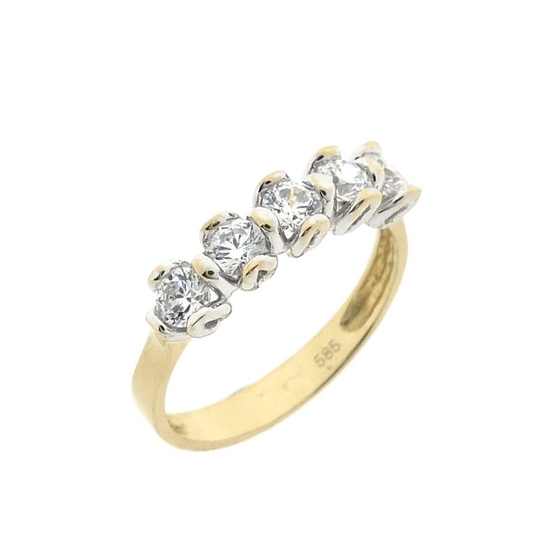 Image 1 of Gold ring with zirconia
