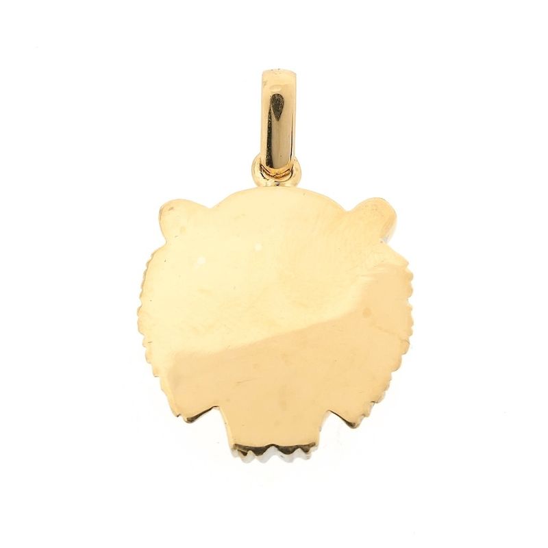 Image 5 of Two-tone gold pendant of a tiger's head with emerald
