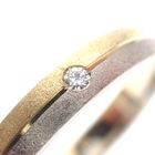 Image 5 of Matted bicolor gold ring with 0.02 ct diamond.