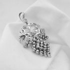 Image 4 of White gold pendant of a bunch of grapes with diamonds; Approx. 1.42 ct.