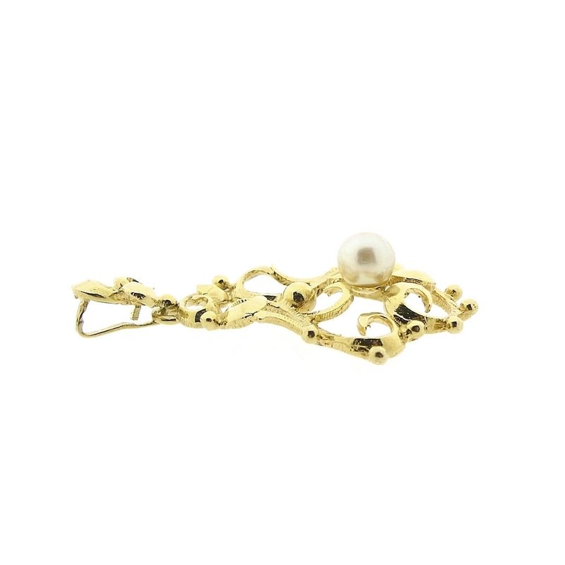 Image 4 of Gold pendant with pearl | Baroque style