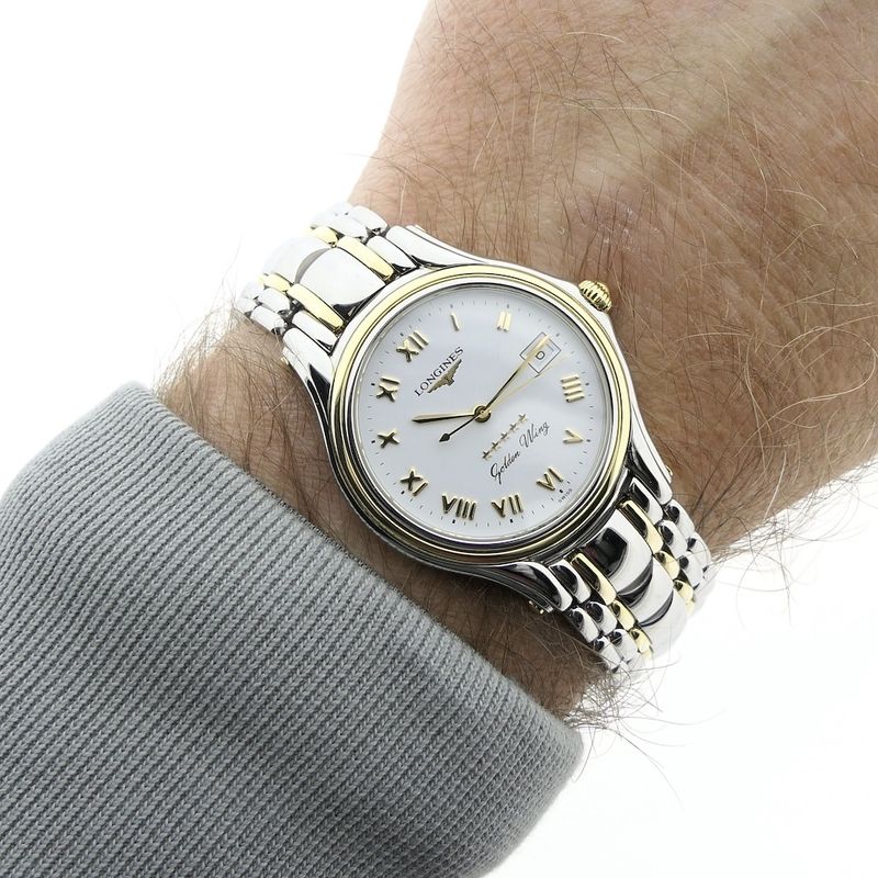 Image 14 of Longines Golden Wing; Gold/steel watch