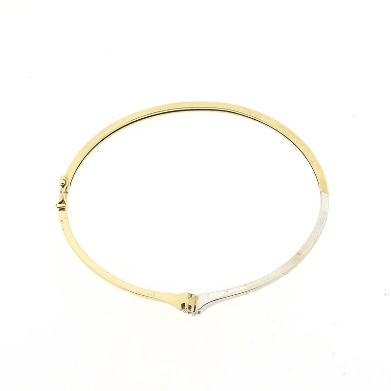 Image 3 of Two-tone gold bangle with diamond; 0.06 ct. | Ø 60 mm