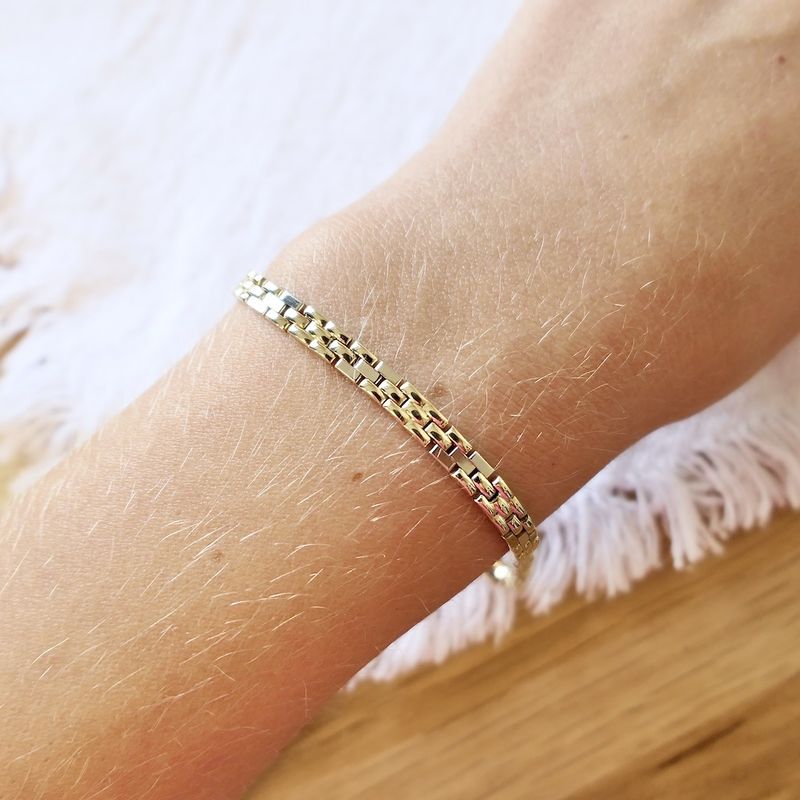 Image 5 of Two-tone gold panther link bracelet | 19 cm