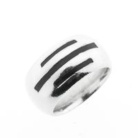 Wide silver ring with black enamel