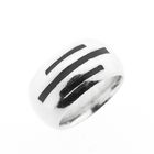 Image 1 of Wide silver ring with black enamel