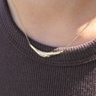 Image 12 of Gold necklace with a fixed pendant and diamond; 0.005 ct. | 42 cm