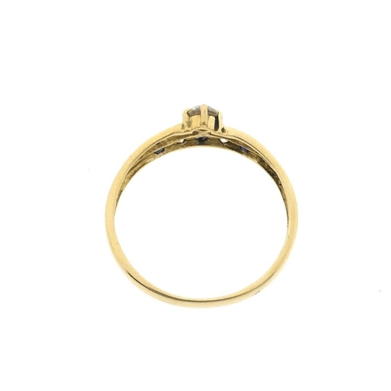 Image 5 of Gold ring with zirconia and sapphire