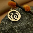 Image 2 of Rose gold pendant; Letter W