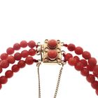Image 5 of Red coral beads bracelet with gold clasp; Antique | Ø 56mm
