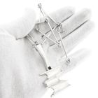 Afbeelding 11 van Zilveren staafjes schakelketting met vaste hanger | 72 cm 