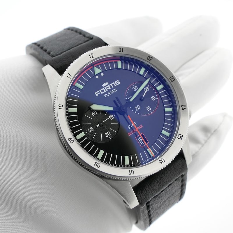 Image 11 of Fortis Flieger F-43 Bicompax F4240005; Automatic chronograph men's watch