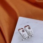 Image 2 of White gold stud earrings with zirconia diamonds 0.08 ct.