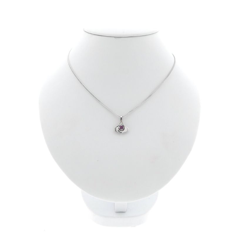 Image 3 of 18 carat white gold pendant with ruby