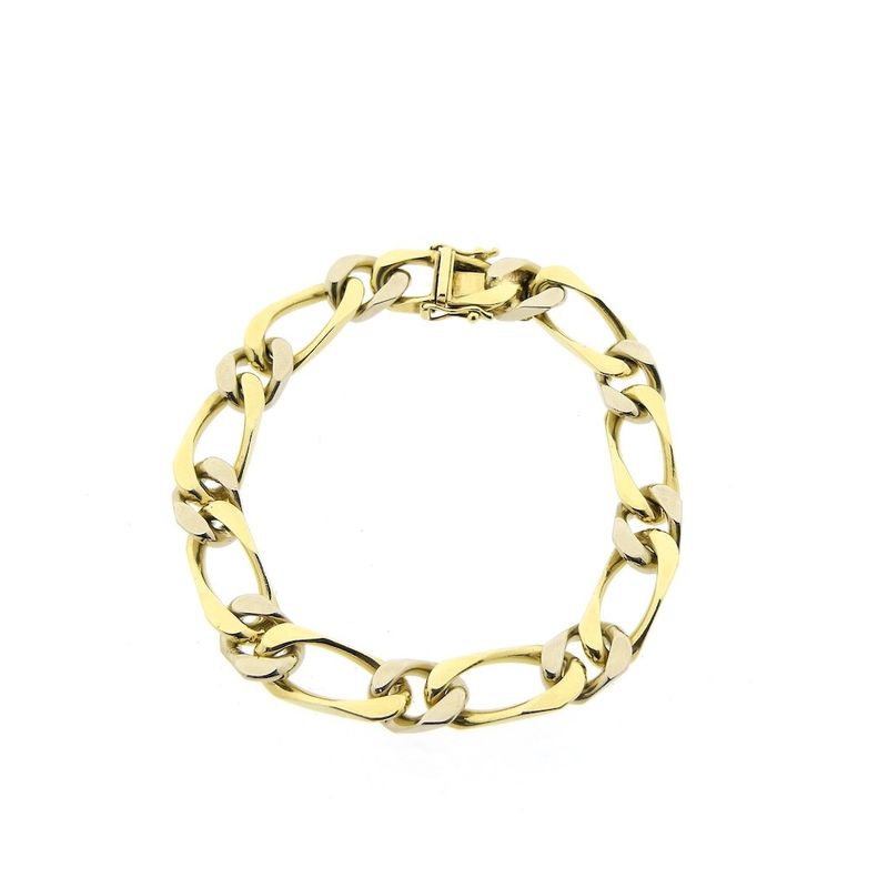 Image 3 of Two-tone gold gourmet link bracelet | 18.5 cm