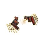 Image 3 of Gold stud earrings with garnet