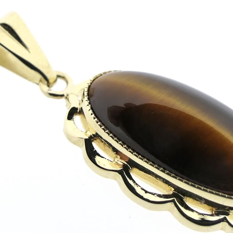 Image 6 of Vintage gold pendant with tiger's eye