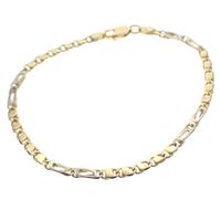 Two-tone gold bracelet with fantasy links | 20 cm