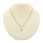 Image 3 of Two-tone gold minimalist pendant with diamond | 0.05 ct.