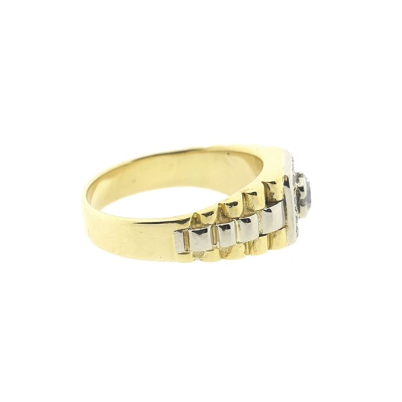 Image 5 of Two-tone gold Rolex president band ring with diamond | 0.45 ct.