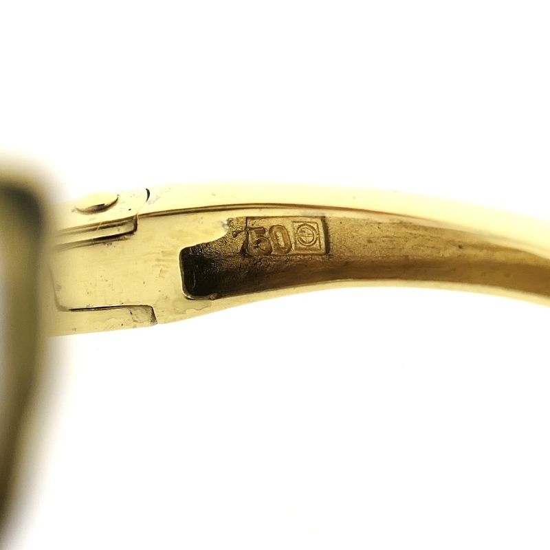 Image 4 of Gold clamp bracelet with baroque pearl and diamond; Size S/M