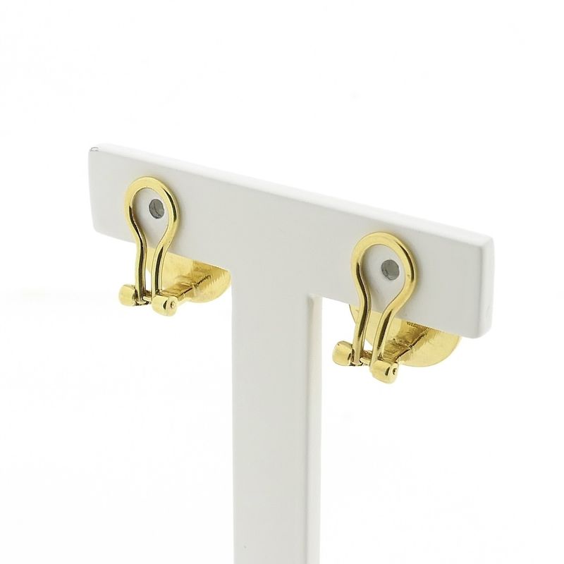 Image 4 of Vintage gold matte clip-on earrings; Ø 13.5