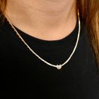 Image 13 of Bicolor Gold Bar Link Necklace with 0.25 ct Diamond; 18K; 46 cm