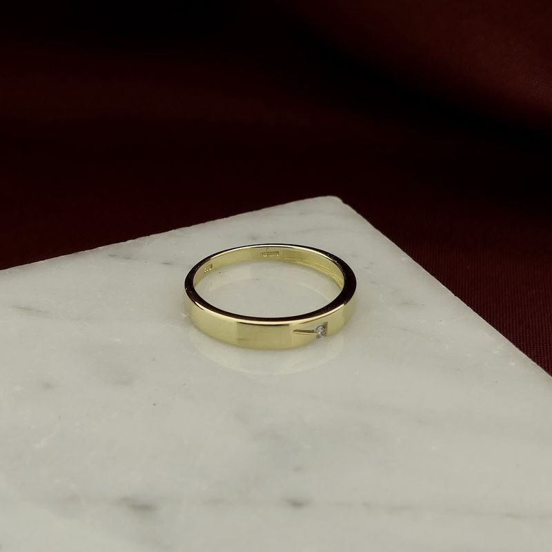 Image 7 of Gold solitaire ring with diamond 0.02 ct.