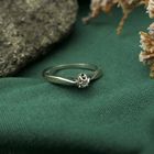 Image 2 of White gold solitaire ring with diamond | 0.03 ct.