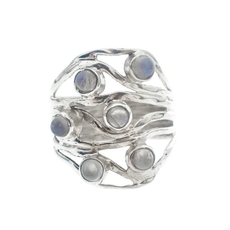 Image 5 of Silver ring with moonstones