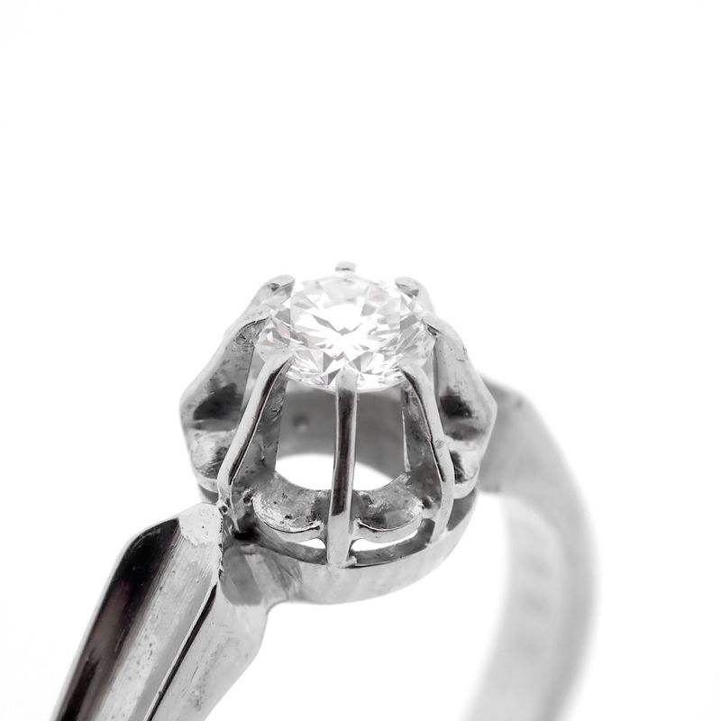 Image 3 of White gold solitaire ring with diamond | 0.31 ct.