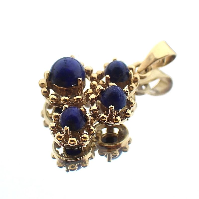 Image 5 of 18 carat gold pendant with lapis lazuli
