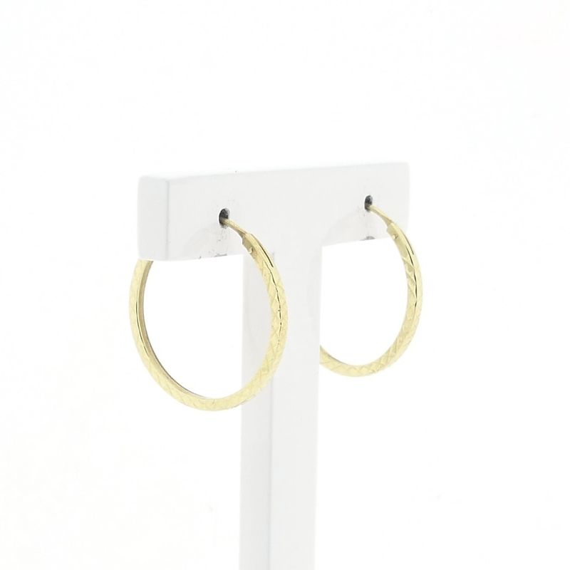 Image 3 of Gold faceted earrings | Ø 22.5 mm
