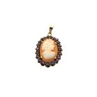Image 1 of 8K Pendant with cameo and garnet | Antique