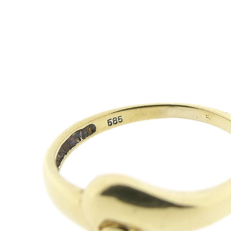 Image 7 of Gold solitaire ring with diamond; 0.04 ct.