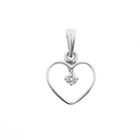 Image 1 of White gold heart pendant with diamond | 0.07 ct.