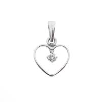 White gold heart pendant with diamond | 0.07 ct.