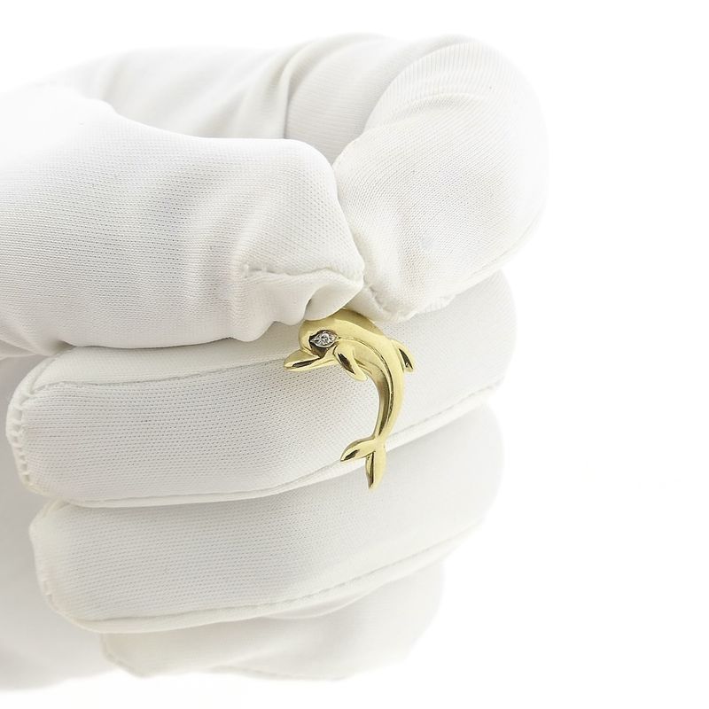 Image 12 of Golden dolphin pendant with diamond | 0.005 ct.