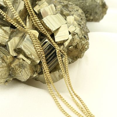 Image 2 of 18K Long gold gourmet link necklace | 61 cm