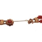 Image 3 of Blood coral bead necklace with gold clasp; Antique | 39 cm