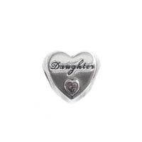 Pandora Moments charm; Silver; Daughter Heart