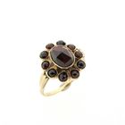 Image 1 of Gold entourage ring with garnet stones | Vintage