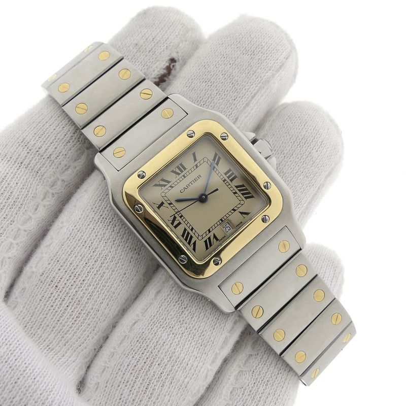 Image 6 of Cartier Santos Galbee; Gold/steel unisex watch