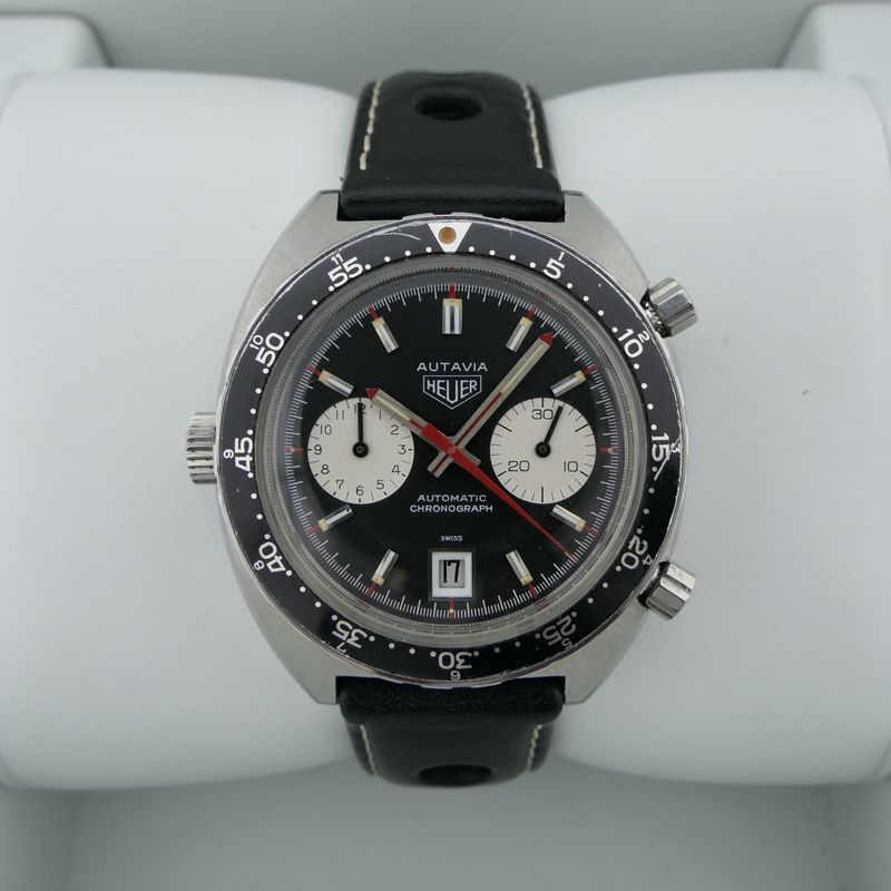 Image 18 of Heuer Autavia 1163; Vintage chronograph men's watch