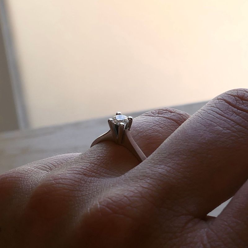 Image 9 of White Gold Solitaire Ring with Diamond; 0.28 ct.