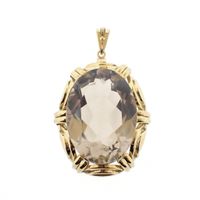 Gold pendant with quartz stone