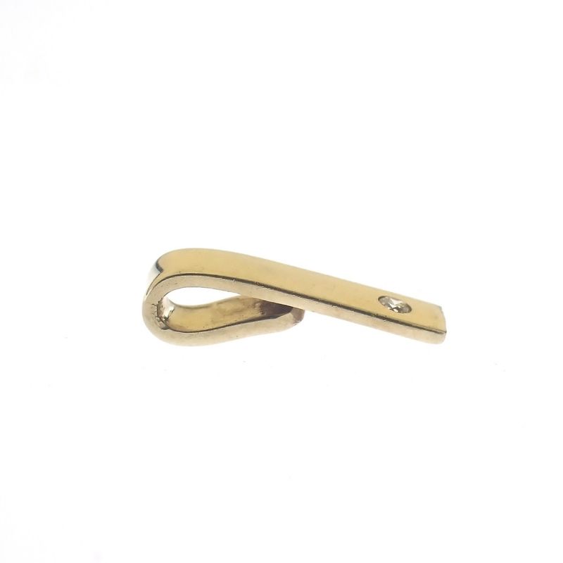 Image 4 of Gold minimalist pendant with diamond | 0.005 ct.