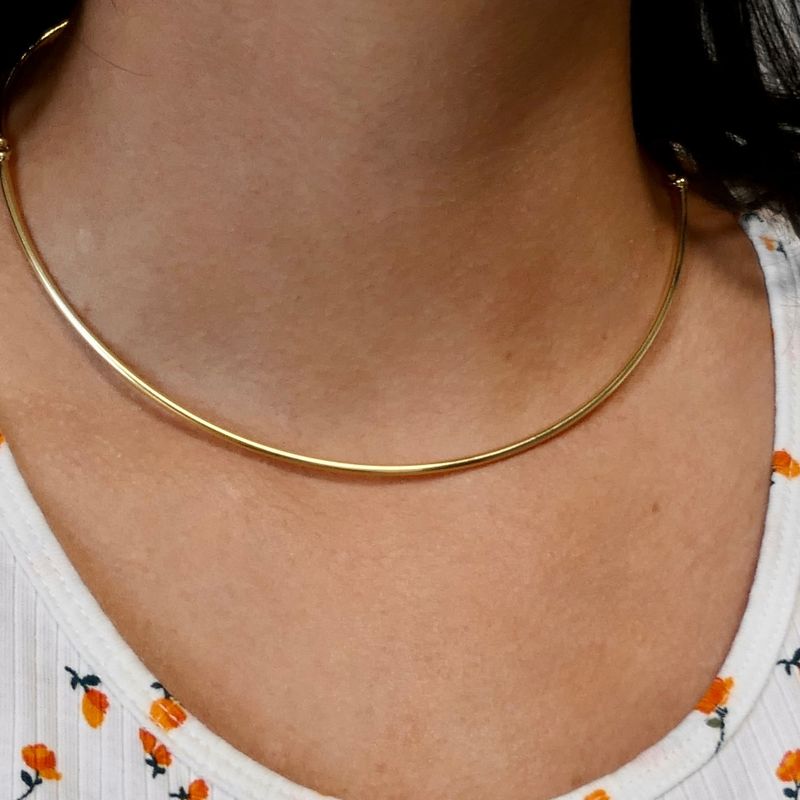 Afbeelding 12 van Gouden staafjes schakelketting | 36 cm