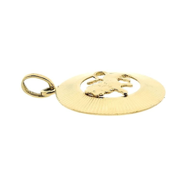 Image 7 of Fabiola gold zodiac sign pendant; Leo