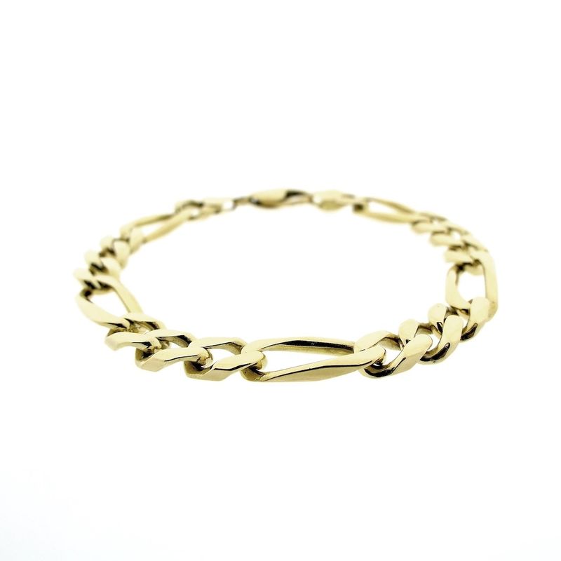 Image 4 of Gold Figaro link bracelet